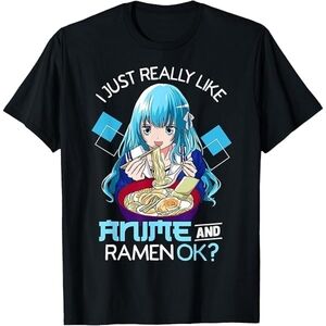 "I Just Really Like Anime and Ramen Ok?" Anime Teen Girl T-Shirt, Size 3X